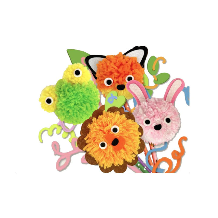 Juego Manualidad Pompones Animales Niños