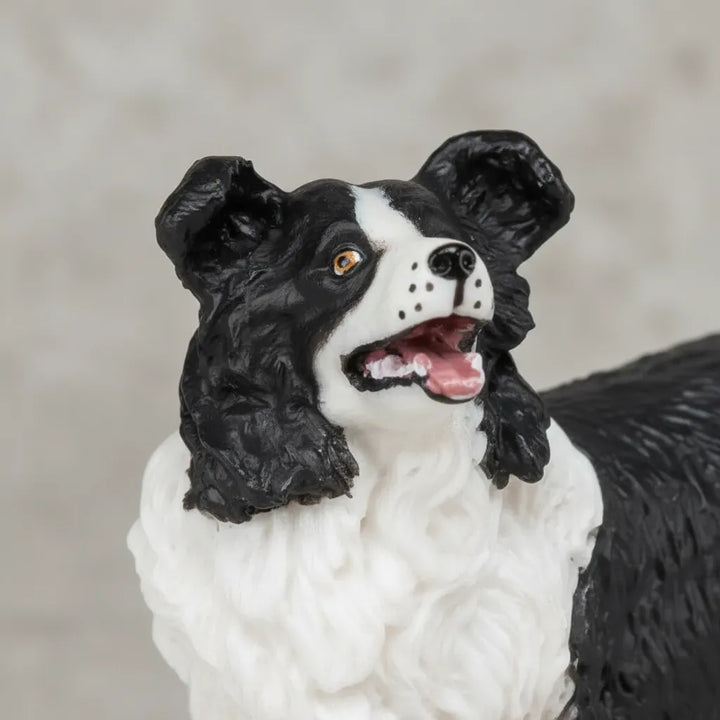 Figura Coleccionable Perro Border Collie Pintada A Mano