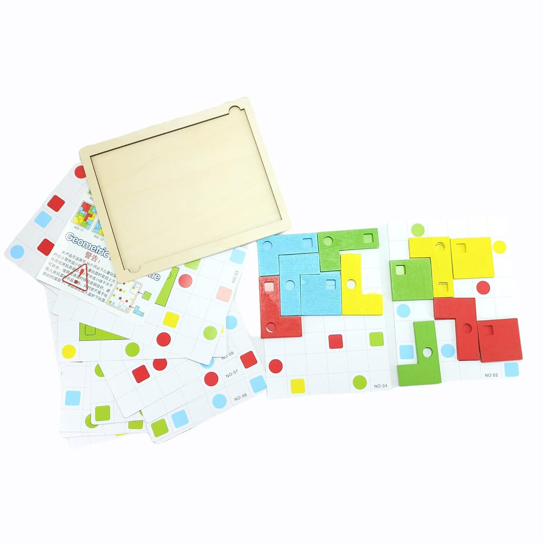 Juego Bloques Geométricos En Madera Para Niños