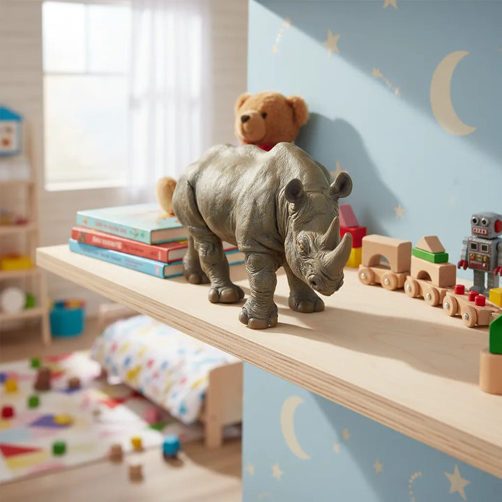 Figura Coleccionable Rinoceronte Pintada A Mano