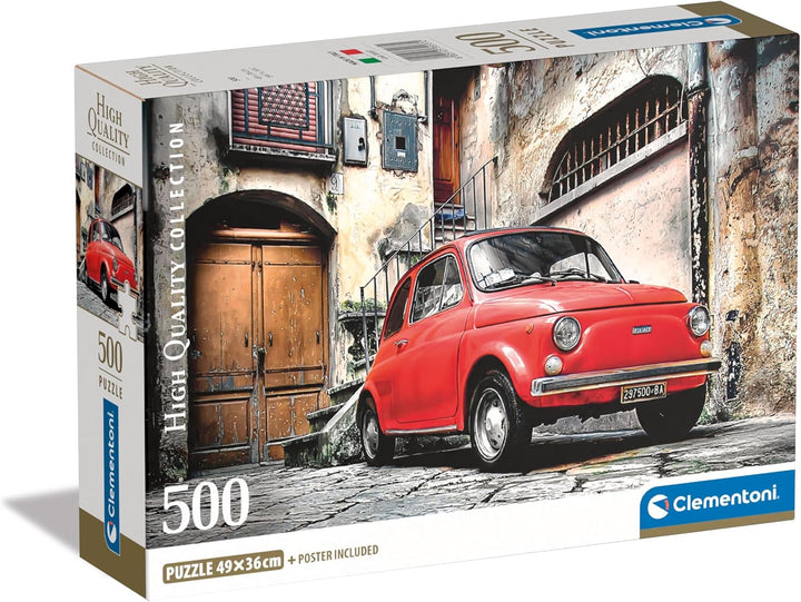 Rompecabezas 500 Piezas Auto Rojo En Calle
