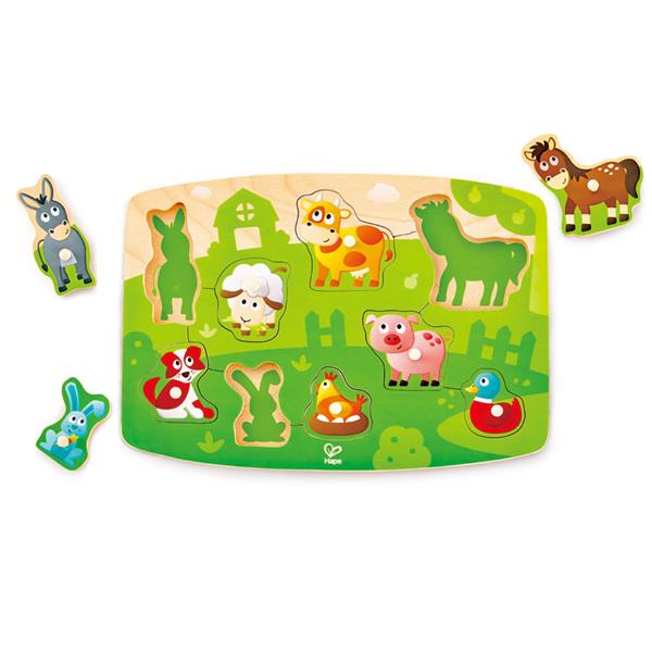 Juego Rompecabezas De Granja Madera Niños