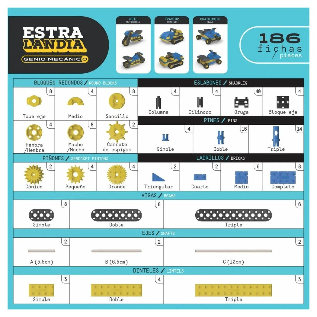 Set Construcción Genio Mecánico 186 piezas