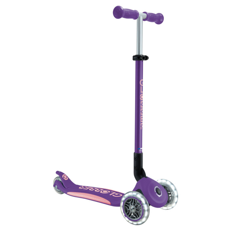 Patineta Primo Plus Lights Plegable Morado Para Niños