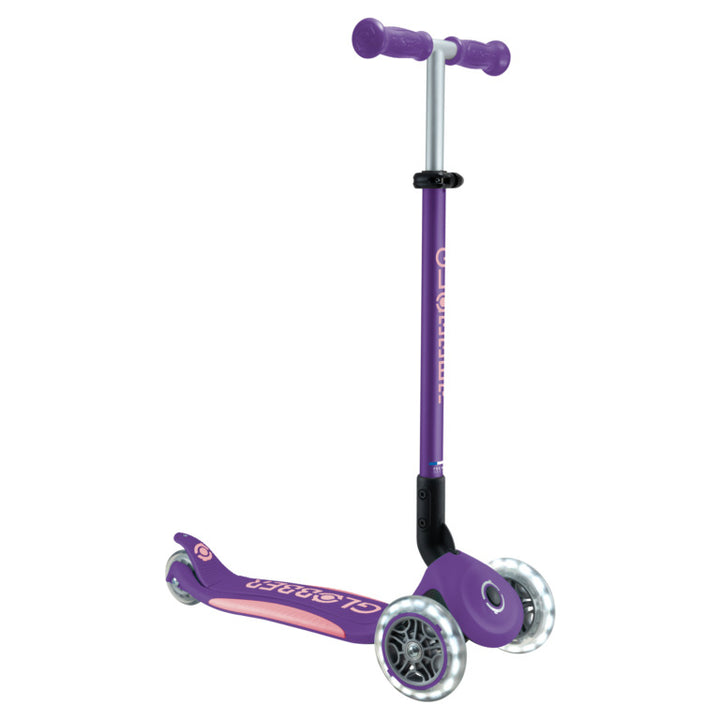 Patineta Primo Plus Lights Plegable Morado Para Niños