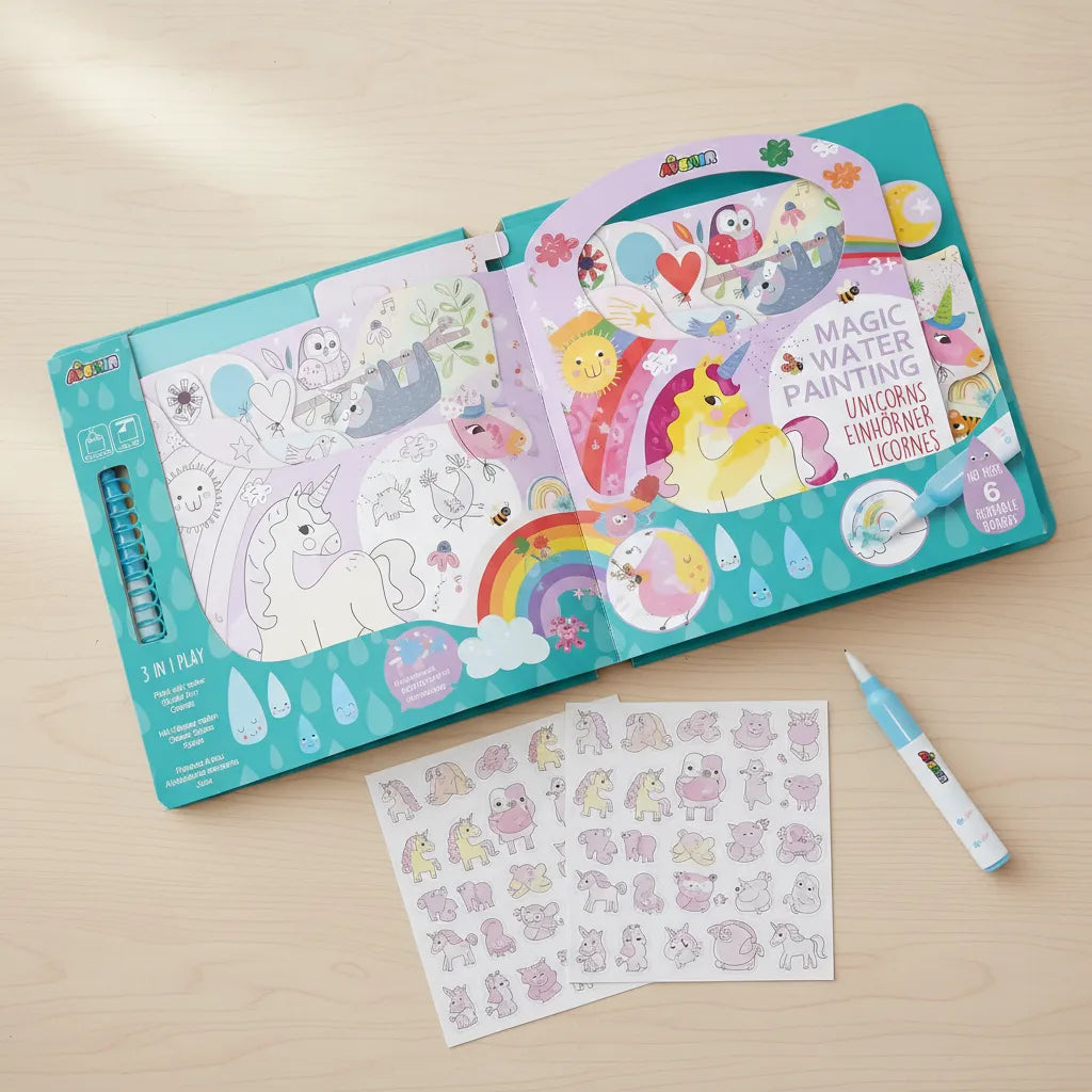 Libro Magico Para Pintar Con Agua Unicornios