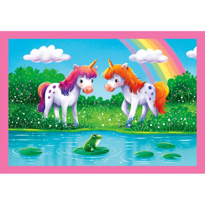 Rompecabezas 4 En 1 Unicornios Clementoni Para Niños