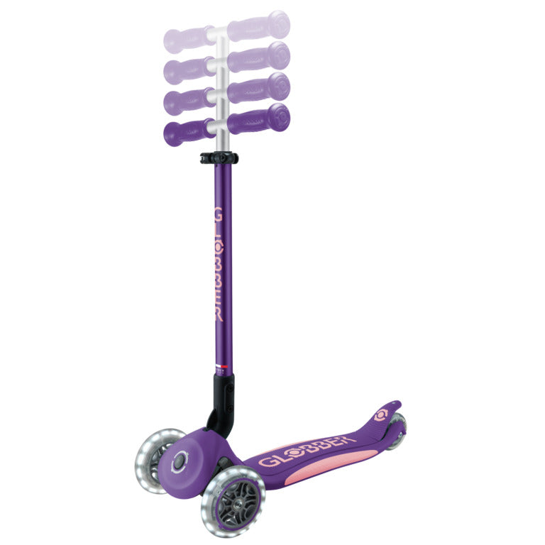 Patineta Primo Plus Lights Plegable Morado Para Niños