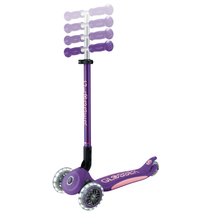 Patineta Primo Plus Lights Plegable Morado Para Niños