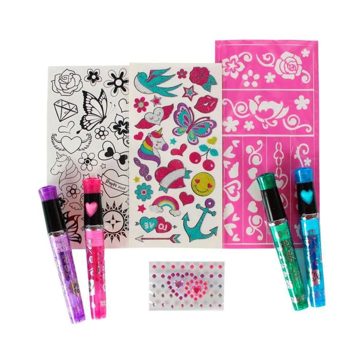 Juego Set De Tatuajes Creativo Brillos  Para Niñas