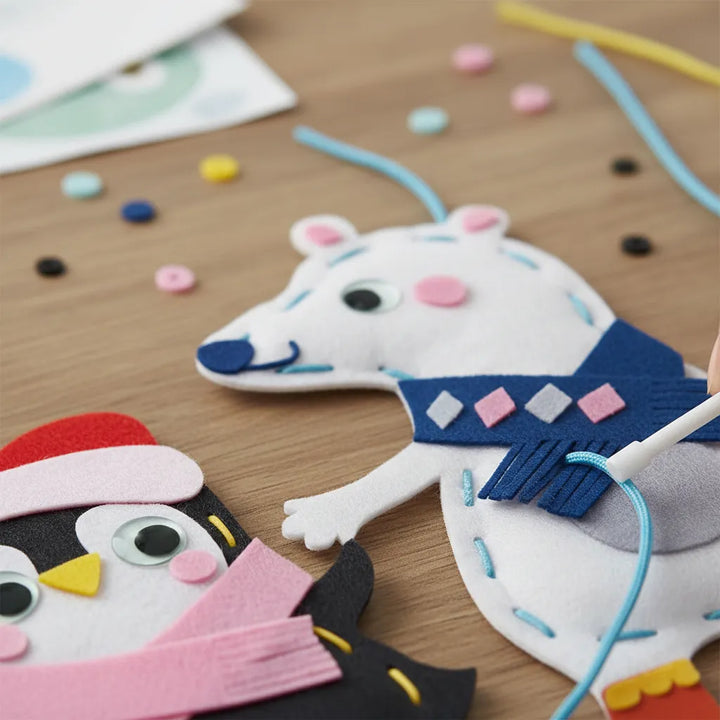 Set De Arte Y Manualidades Animales Polares Tejidos Lv2