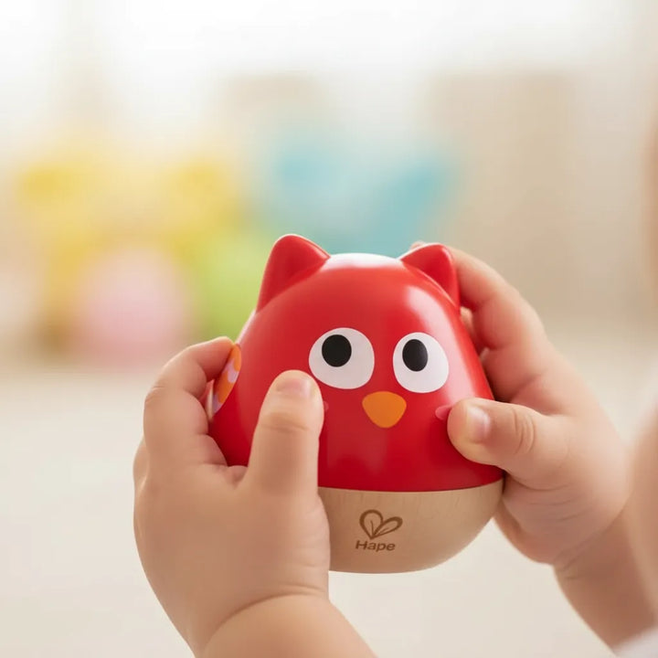 Juguete Sonajero Búho Sonido Suave Hape Para Niños
