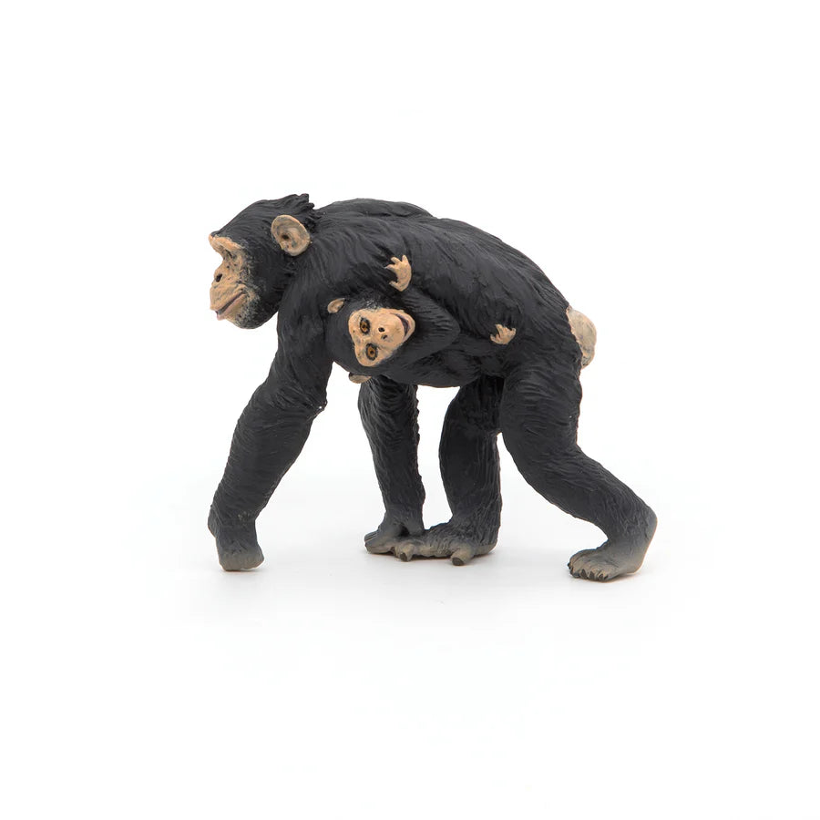 Figura Coleccionable Chimpancé Con Bebe Papo Para Niños