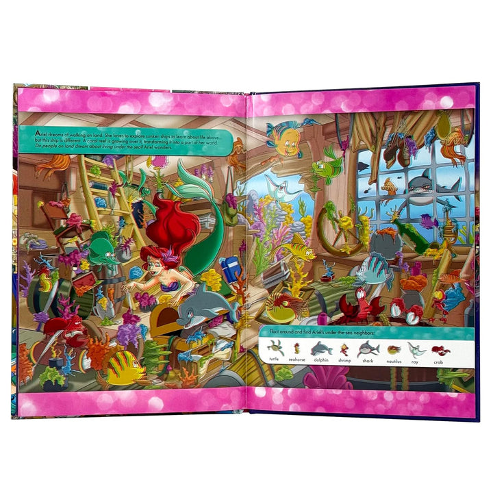 Libro Didáctico Busca Y Encuentra Princesas 3d Para Niños