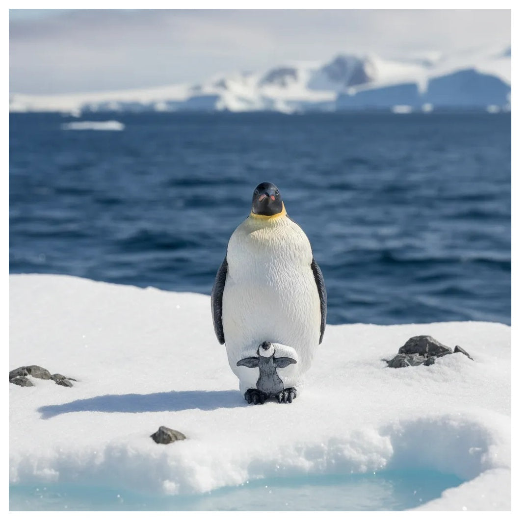 Figura Pingüino Emperador Pintada A Mano papo