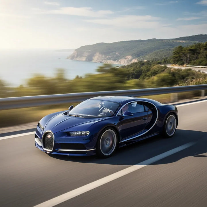 Carro Coleccionable A Escala 1:32 Bugatti Chiron Azul