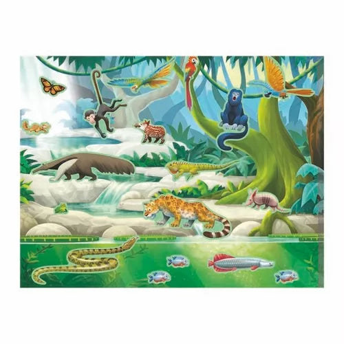 Libro Stickers Reutilizables Animales de la selva Para Niños