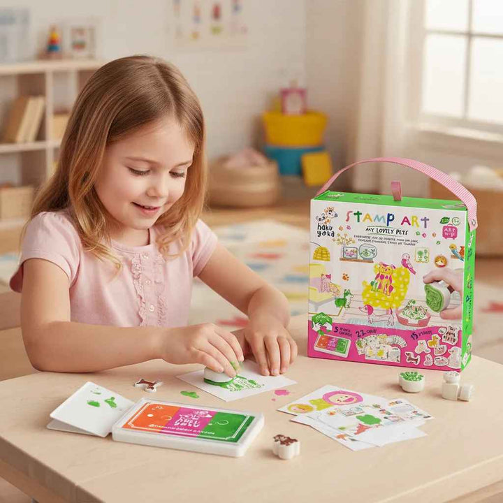Juego De Arte Animales Sellos Reutilizable Niñas