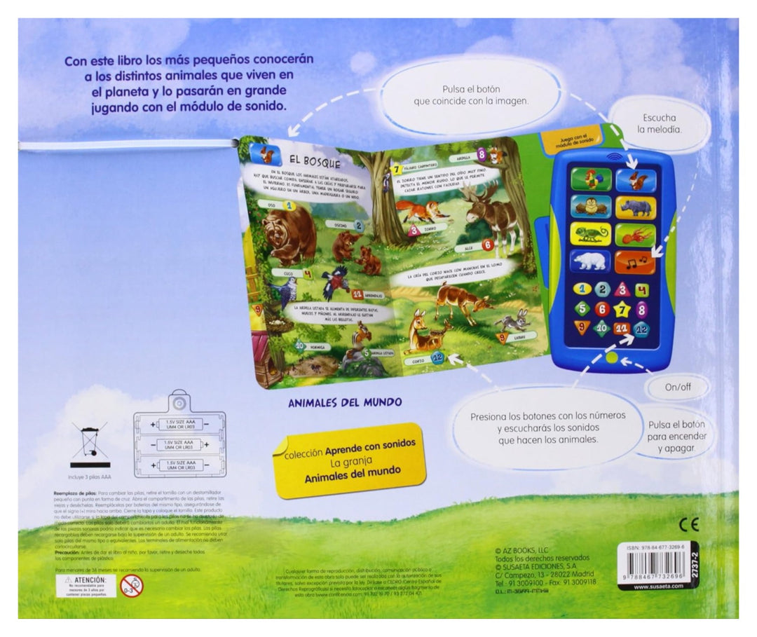 Libro  Animales Del Mundo Con Sonidos Niños