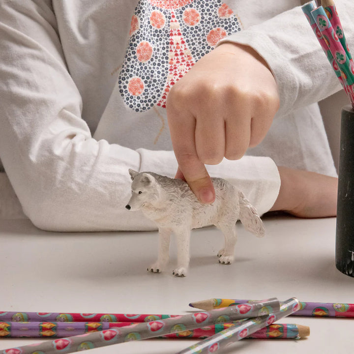 Figura Coleccionable Lobo Polar Pintados A Mano Papo