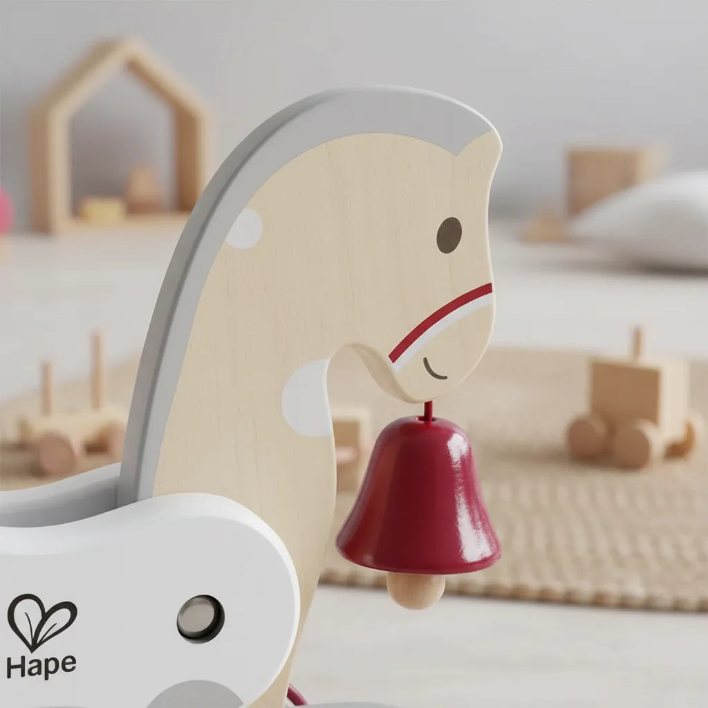 Juguete Motricidad Pony de Arrastre Hape Madera Para Niños