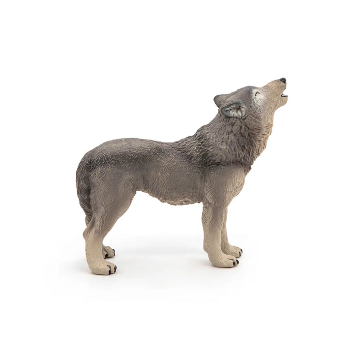 Figura Coleccionable Lobo Aullando Pintados A Mano Papo