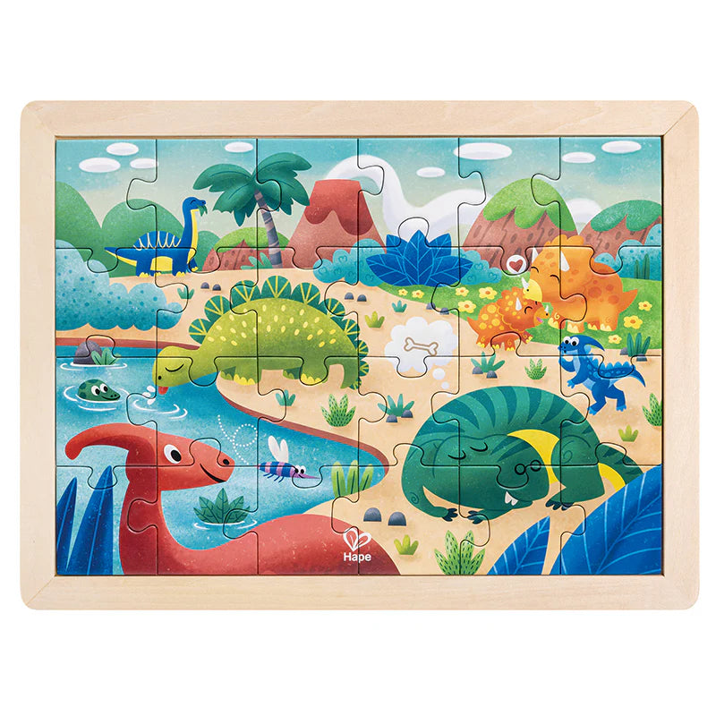 Rompecabezas En Madera Dinosaurios 2 En 1