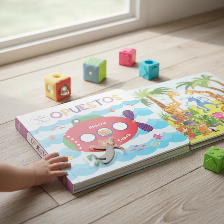 Libro Sensorial Los Opuesto Figuras Con Relieves Niños Bebes