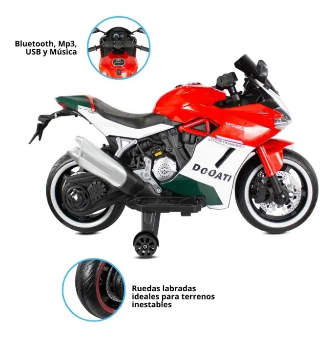 Moto Eléctrica Deportivo 12v Rojo Niños