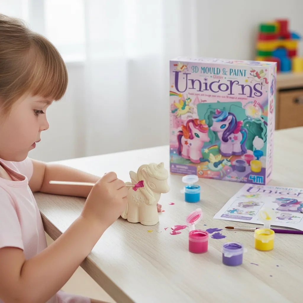 Kit Creativo Moldea Y Pinta Unicornios 3d Para Niñas