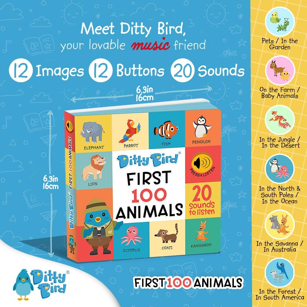 Libro Interactivo First 100 Animals Sonidos Niños