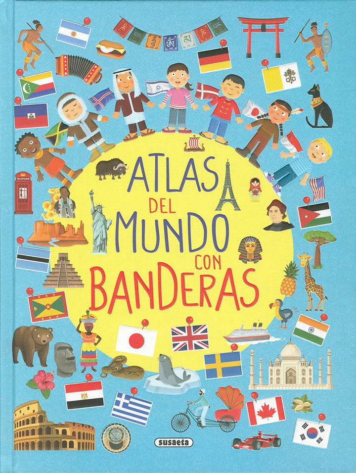 Libro Atlas Del Mundo Con Banderas Y Culturas Niños