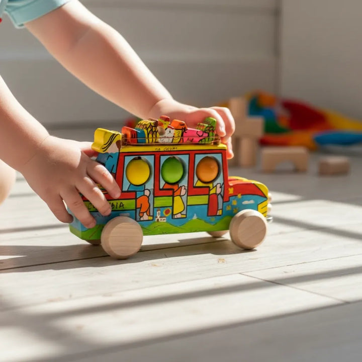 Juguete Chiva Colombiana En Madera Para Niños