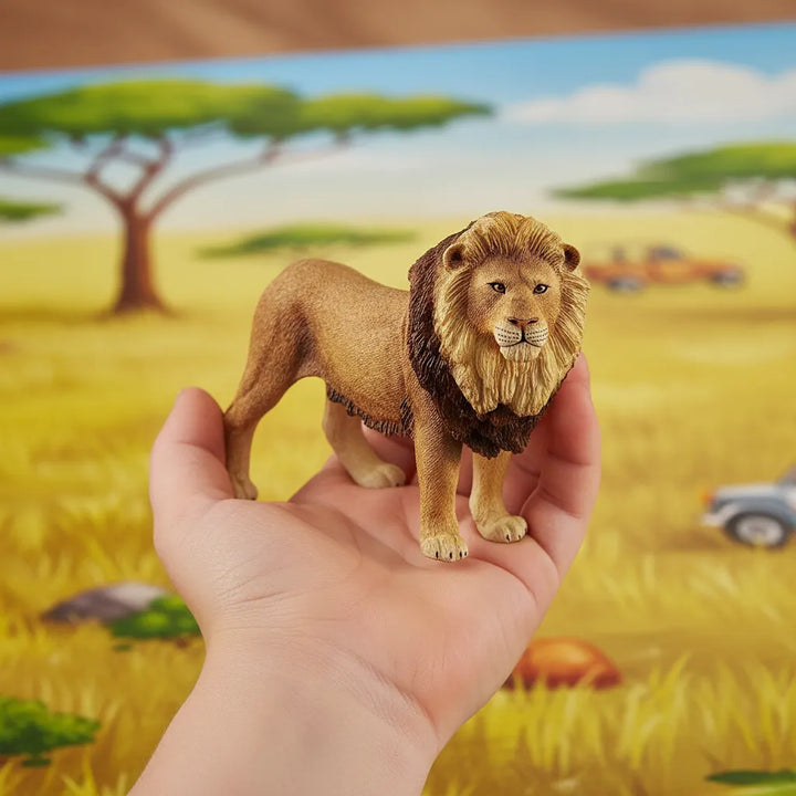 Figura Animales Leon Pintada A Mano