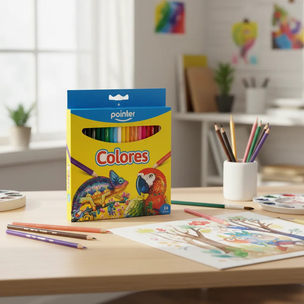 Caja De Colores Lápices 24 Unidades Para Niños