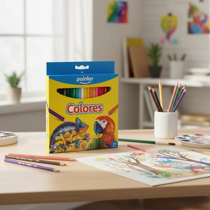 Caja De Colores Lápices 24 Unidades Para Niños