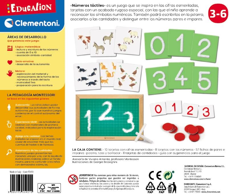 Juego Didáctico Números Táctiles Para Niños