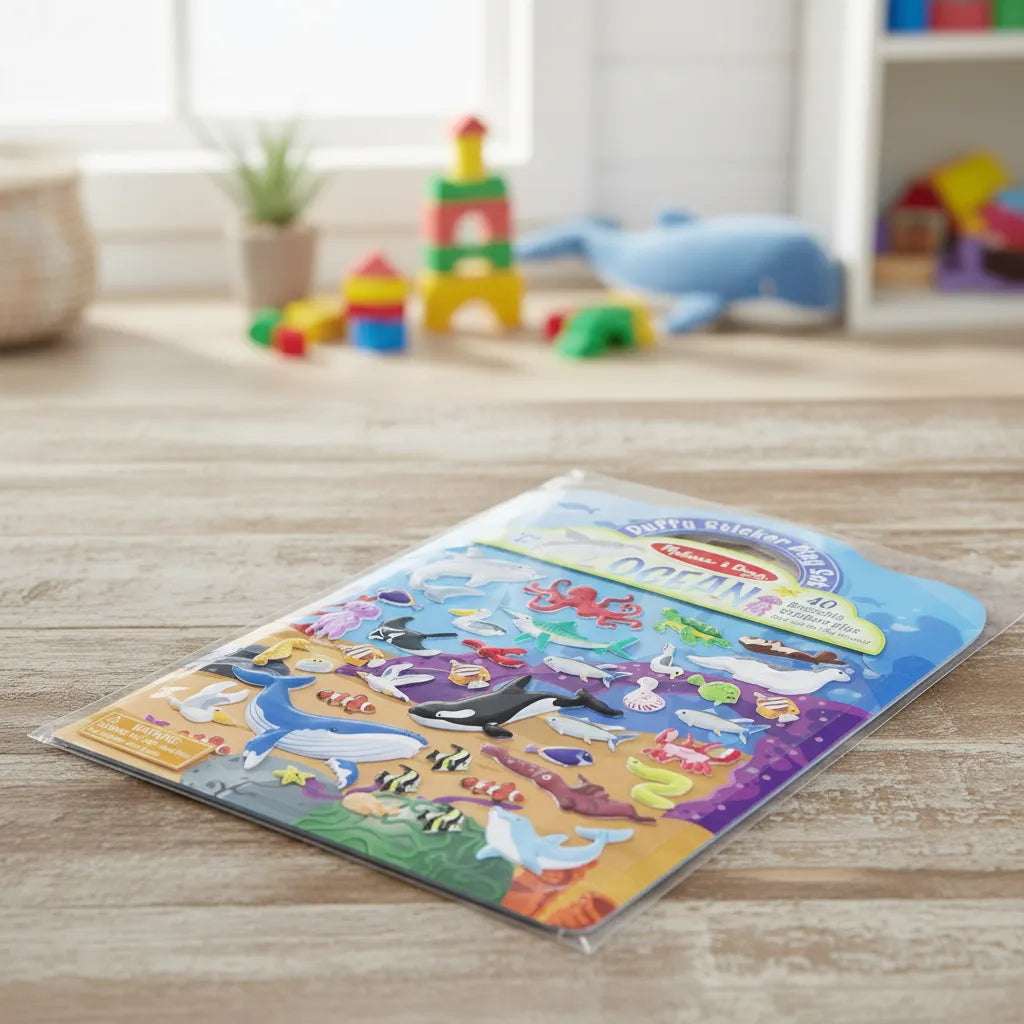 Libro De Calcomanías El Océano  Para Niños