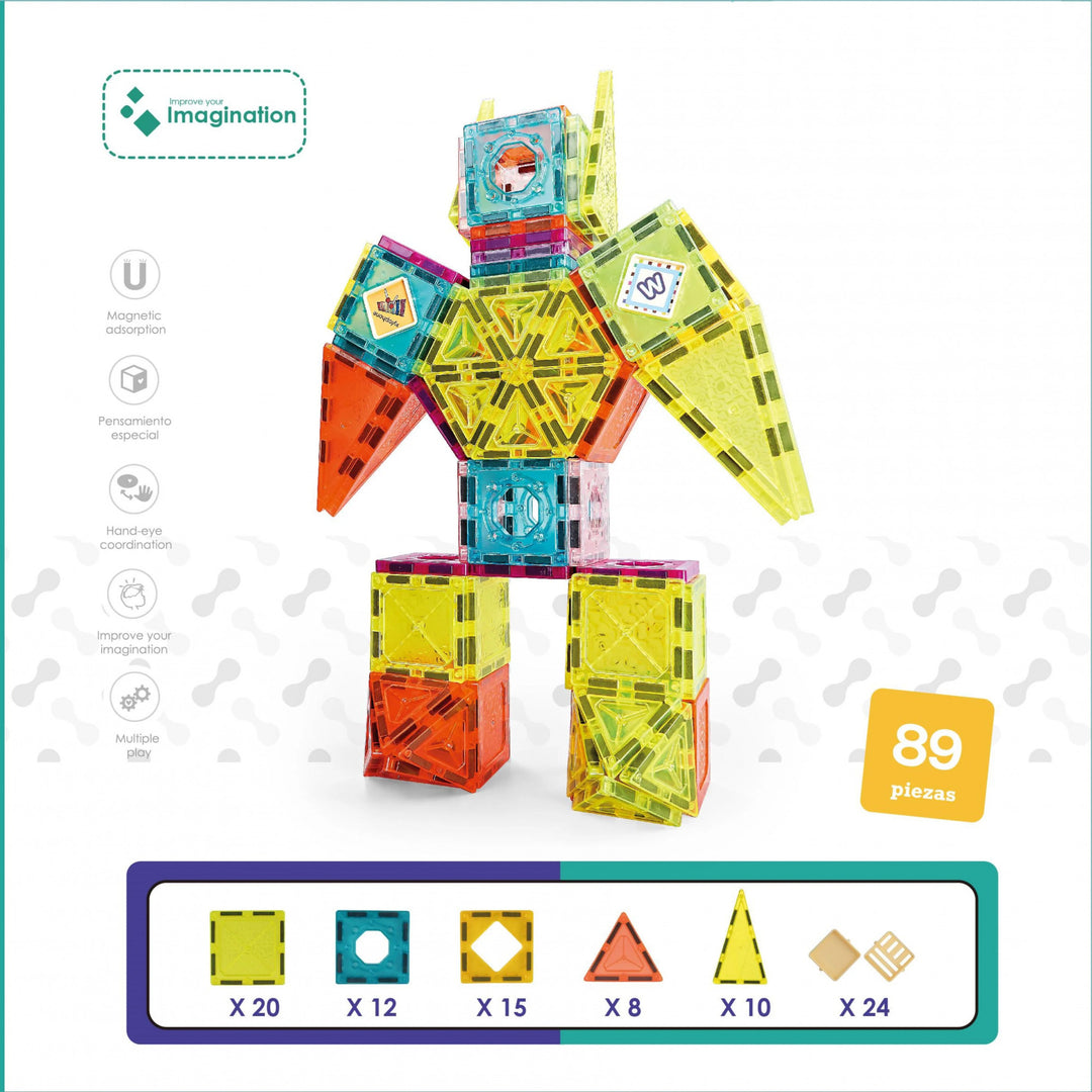 Bloques Construcción Magnético 89 Piezas Robot