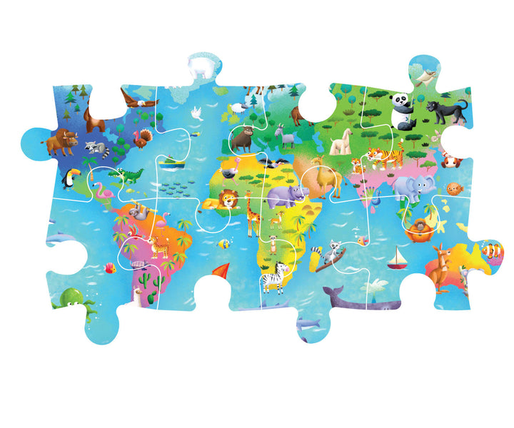 Rompecabezas 60 Maxi Piezas Mapa De Fauna Silvestre Niños