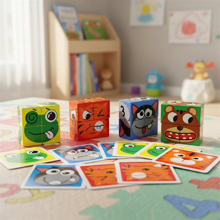Rompecabezas 6 En 1 Animales Emociones