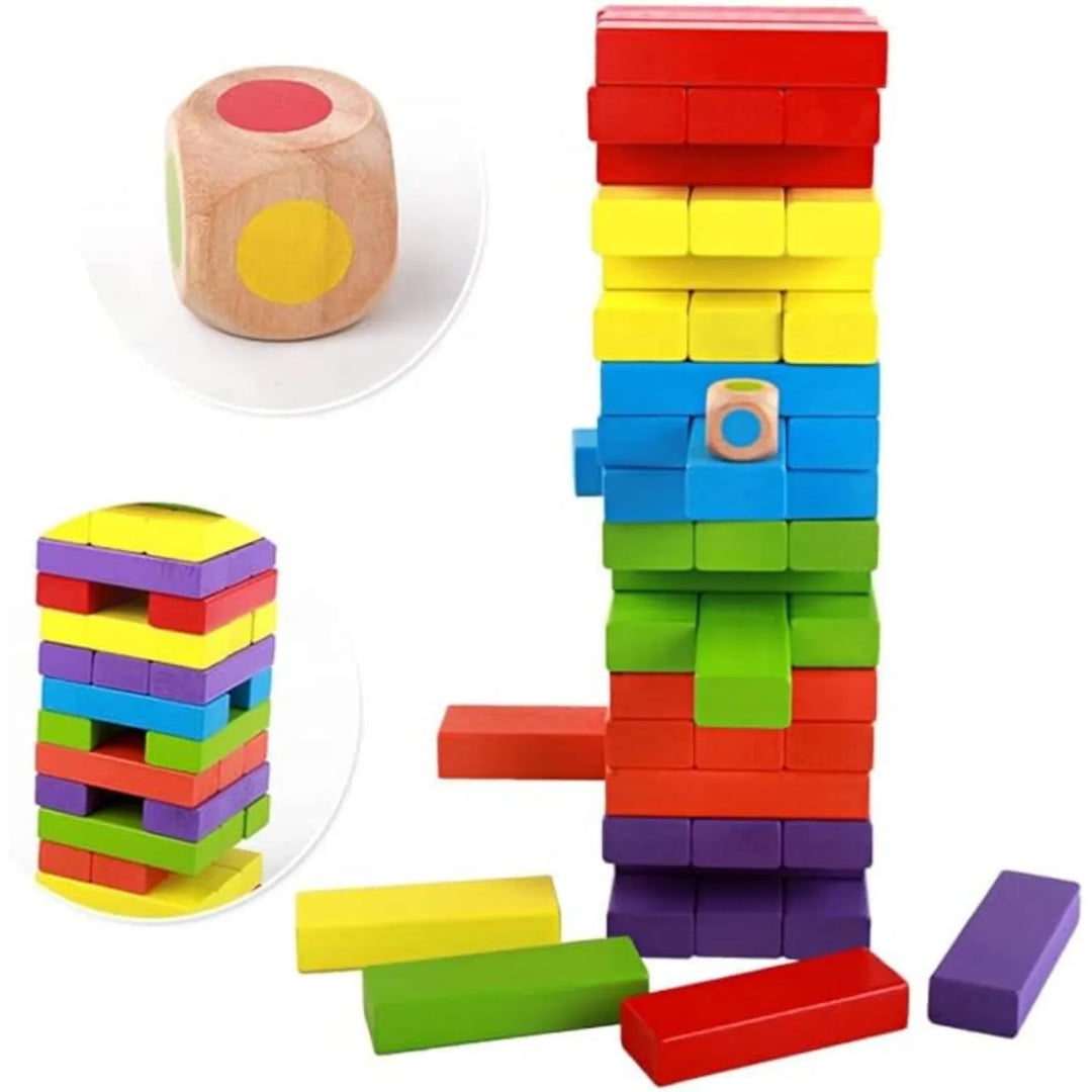 Juego Jenga Madera 54 Piezas Para Niños