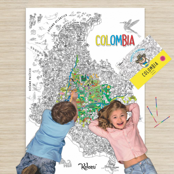 Poster Educativo Mapa De Colombia Para Niños