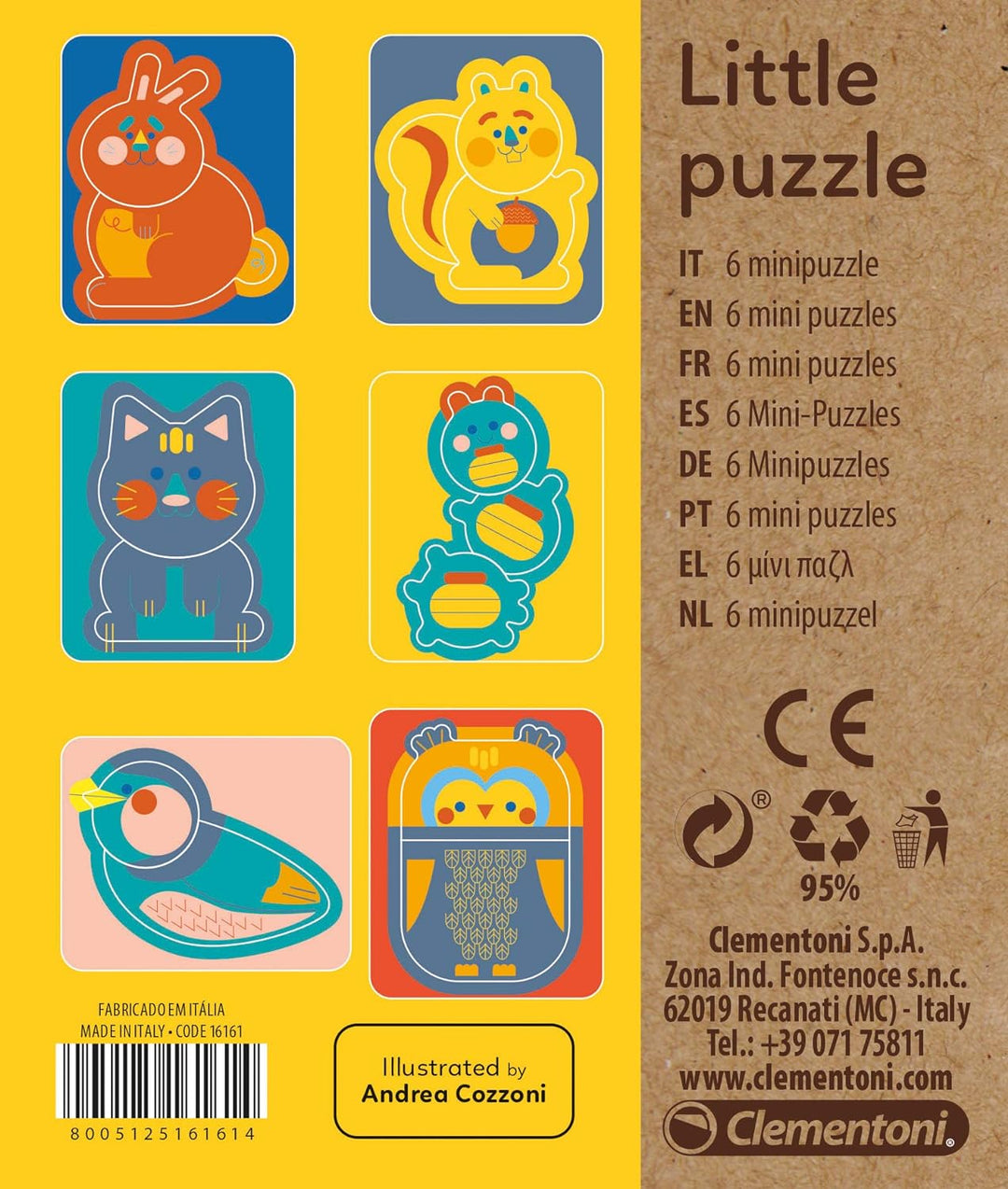 Juego Rompecabezas 6 Animales 2 A 3 Piezas Para Niños