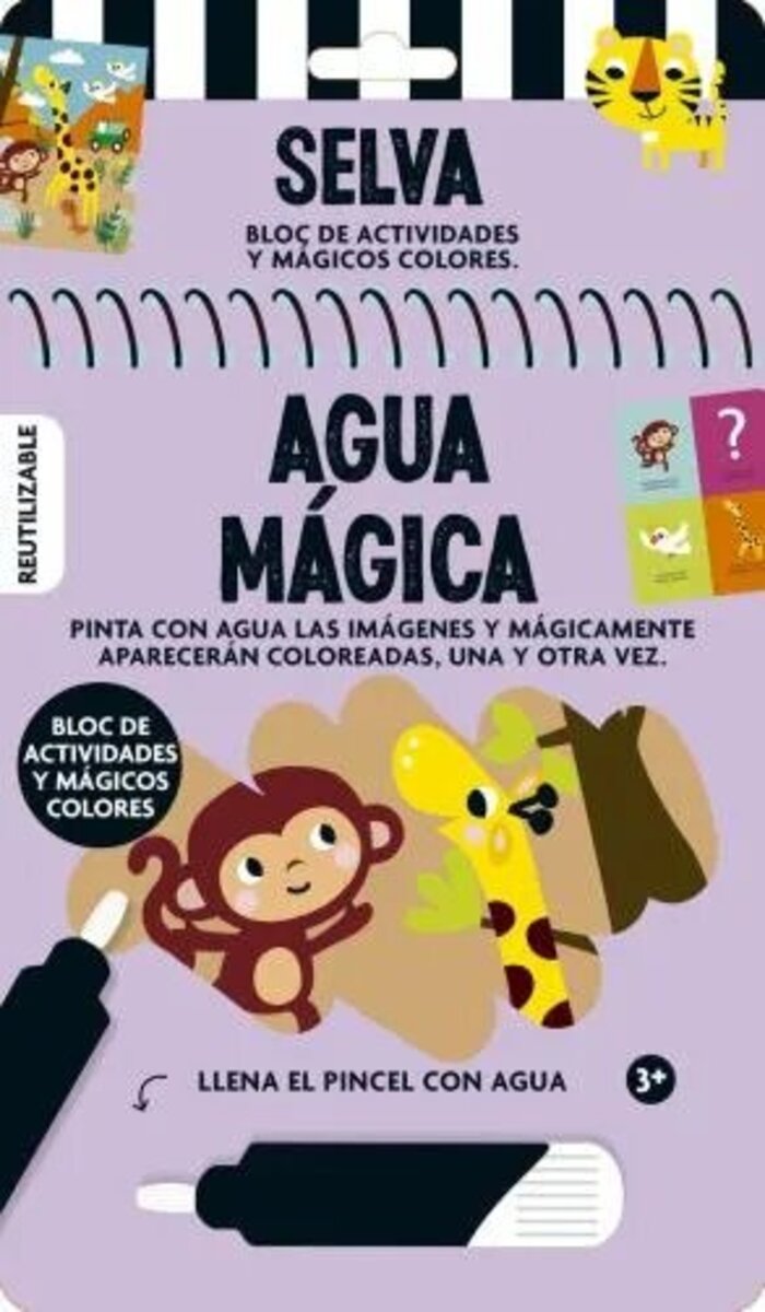 Libro para pintar con agua la selva Niños