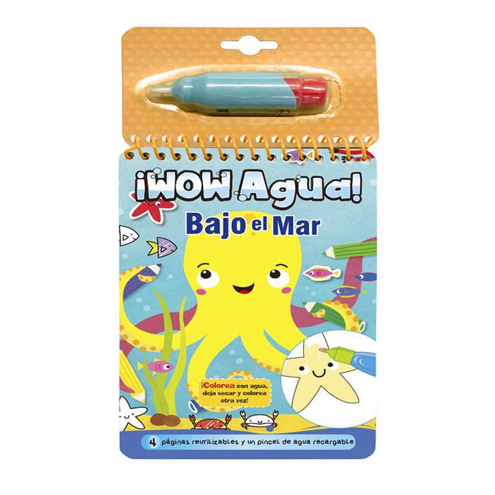 Libro Wow Agua Bajo El Mar Pincel Mágico Para Niños