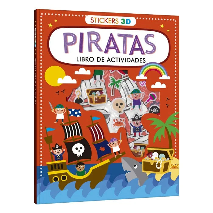 Libro De Actividades Piratas Con Stickers 3d Niños