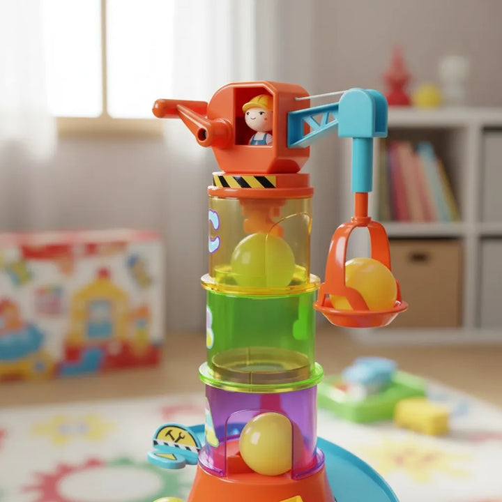 Juego Interactivo 5 En 1 Grúa Apilable De Colores