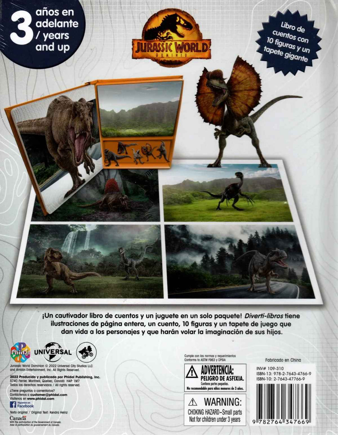 Libro Infantil Dinosaurios 10 Figuras Y Tapete s