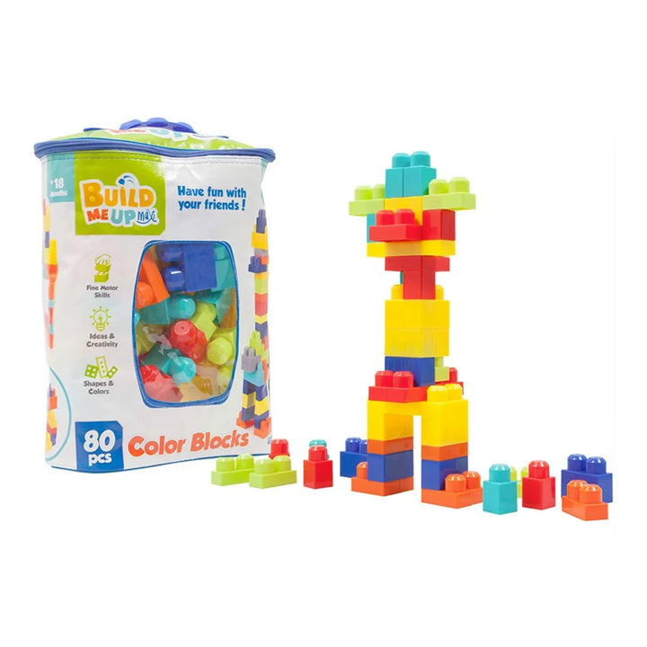 Bloques Construcción De Colores 80 Piezas Niños